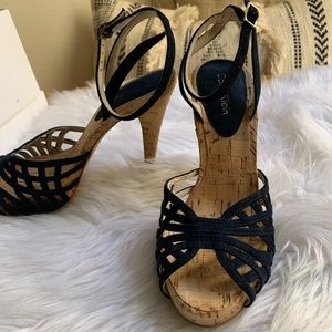 Calvin Klein Navy Heels w/ Cork size 5